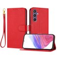 thumbnail image 1 of ELEHOLD Wallet Case for Samsung Galaxy S23 FE, Shockproof Leather Stand Case with Magnetic Clasp & Hand Strap,Red, 1 of 6