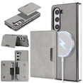 thumbnail image 1 of ELEHOLD Wallet Case for Samsung Galaxy Z Fold 6, Shockproof Magnetic Leather Case with Card Holders & Stand,Gray, 1 of 11