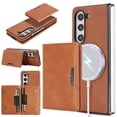 thumbnail image 1 of ELEHOLD Wallet Case for Samsung Galaxy Z Fold 7, Shockproof Magnetic Leather Case with Card Holders & Stand,Brown, 1 of 11