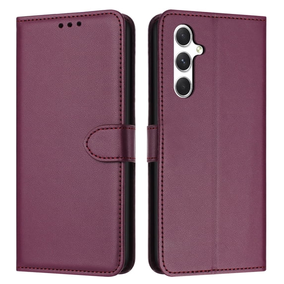 ELEHOLD Wallet Case for iPhone 17 Pro Max, Shockproof Leather Kickstand Flip Case with Card Slots and Lanyard, Purple