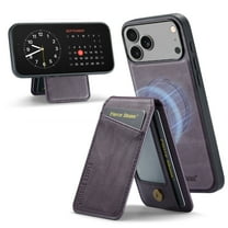 ELEHOLD Wallet Case for iPhone 17 Pro, RFID Leather Case with Kickstand and Card Holders, Shockproof TPU Protective Cover,Purple