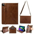 thumbnail image 1 of ELEHOLD Wallet Case for iPad Pro 11 inch (M4) 2024, Crossbody Handbag Case, with Pencil Holder Envelope Pocket, Hand Strap+Shoulder Strap Leather Protective Folio Cover,Coffee, 1 of 7