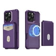 thumbnail image 1 of ELEHOLD Wallet Case for iPhone 11, 2-in-1 Magnetic Leather Phone Case with RFID Blocking Card Holder Detachable Wallet ,Strong Magnetic Wireless Charging Compatible ,Purple, 1 of 8
