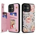 thumbnail image 1 of ELEHOLD Wallet Case for iPhone 11 Case Beautiful Flower Floral Pattern with Back Card Holders Magnetic Button RFID Blocking Shockproof Protective Stand Case for iPhone 11,A, 1 of 7