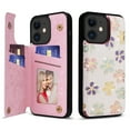 thumbnail image 1 of ELEHOLD Wallet Case for iPhone 11 Case Beautiful Flower Floral Pattern with Back Card Holders Magnetic Button RFID Blocking Shockproof Protective Stand Case for iPhone 11,C, 1 of 7