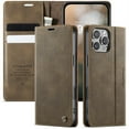 thumbnail image 1 of ELEHOLD Wallet Case for iPhone 13 Mini, Shockproof Faux Leather Flip Kickstand RFID Blocking Shockproof Card Cash Slots Wallet Case for iPhone 13 Mini,Coffee, 1 of 11