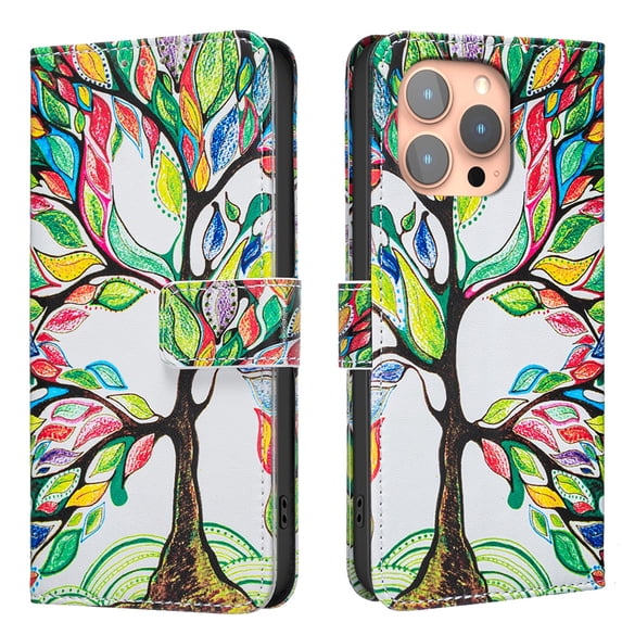 ELEHOLD Wallet Case for iPhone 14 Plus, PU Leather Patterned Flip Folio Stand Card Slots Magnetic Closure Shockproof Protective Case for Women Girls,D