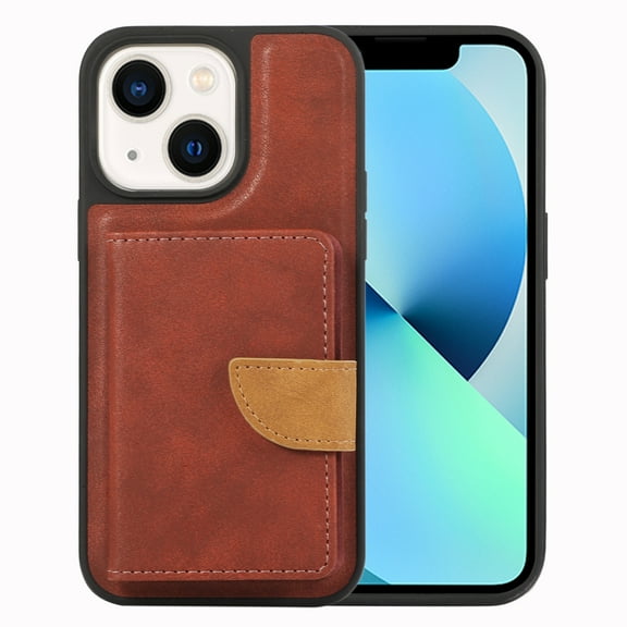 ELEHOLD Wallet Case for iPhone 14 Plus Synthetic Leather 2-in-1 Phone Case with Magnetic Detachable Flip Card Slot Magnetic Clasp Drop Protection Shockproof Full Protective Wallet Case,winered