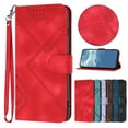 thumbnail image 1 of ELEHOLD Wallet Case for iPhone 14,Premium PU Leather with Card Holders Magnetic Clasp Kickstand Function Wriststrap Shockproof Purse Case for iPhone 14,Red, 1 of 7