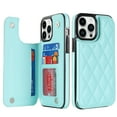 thumbnail image 1 of ELEHOLD Wallet Case for iPhone 14 Pro 6.1",RFID Blocking Card Holders Luxury Argyle Pattern Leather Case Kickstand Magnetic Button Slim Lightweight Shockproof Purse Case,Mint, 1 of 7
