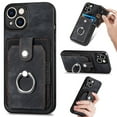 thumbnail image 1 of ELEHOLD Wallet Case for iPhone 14 Pro Max 6.7" with Card Holder 360° Rotation Ring Holder Stand Function Shockproof Anti-Scratch Protective Luxury Leather Purse Case, Black, 1 of 8
