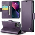 thumbnail image 1 of ELEHOLD Wallet Case for iPhone 15 Plus 6.7" Premium Leather Case wih RFID Blocking Function Card Slots Kickstand Magnetic Clasp Shockproof Cover for Men Women for iPhone 15 Plus,Purple, 1 of 11