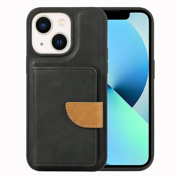 ELEHOLD Wallet Case for iPhone 15 Plus Synthetic Leather 2-in-1 Phone Case with Magnetic Detachable Flip Card Slot Magnetic Clasp Drop Protection Shockproof Full Protective Wallet Case,black