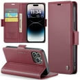 thumbnail image 1 of ELEHOLD Wallet Case for iPhone 15 Pro 6.1" Premium Leather Case wih RFID Blocking Function Card Slots Kickstand Magnetic Clasp Shockproof Cover for Men Women for iPhone 15 Pro,Wine, 1 of 11