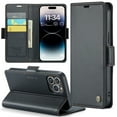 thumbnail image 1 of ELEHOLD Wallet Case for iPhone 15 Pro 6.1" Premium Leather Case wih RFID Blocking Function Card Slots Kickstand Magnetic Clasp Shockproof Cover for Men Women for iPhone 15 Pro,Black, 1 of 11