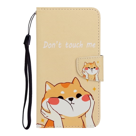 ELEHOLD Wallet Case for iPhone 15 Pro Max Folio Flip Case, Cute Pattern with Credict Card Slots Magnetic Clasp Soft Shockproof Leather Protective Case with Wrist Lanyard - Dog