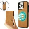 thumbnail image 1 of ELEHOLD Wallet Case for iPhone 15 Pro Max Synthetic Leather 2-in-1 Phone Case with Magnetic Detachable Flip Card Slot Magnetic Clasp Drop Protection Shockproof Full Protective Wallet Case,brown, 1 of 9