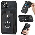 thumbnail image 1 of ELEHOLD Wallet Case for iPhone 15,with Card Holder 360° Rotation Ring Holder Stand Function Shockproof Anti-Scratch Protective Luxury Leather Purse Case for iPhone 15 -6.1 Inch,Black, 1 of 9