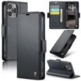 thumbnail image 1 of ELEHOLD Wallet Case for iPhone 16 Pro Max Premium Leather Case wih RFID Blocking Function Card Slots Kickstand Magnetic Clasp Shockproof Cover for Men Women for iPhone 16 Pro Max,Black, 1 of 11