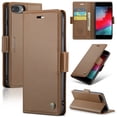 thumbnail image 1 of ELEHOLD Wallet Case For iPhone 7 / 8 / SE 2022 2020,Premium Leather Case wih RFID Blocking Function Card Slots Kickstand Magnetic Clasp Shockproof Cover for Men Women,Brown, 1 of 7