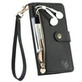 thumbnail image 1 of ELEHOLD Wallet Case for iPhone XS Max, RFID Blocking 7 Card Slots Magnetic Zipper Purse with Wristlet Strap Stand PU Leather Shockproof TPU Shell Compatible with iPhone XS Max,Black, 1 of 8