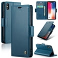 thumbnail image 1 of ELEHOLD Wallet Case For iPhone XS/X,Premium Leather Case wih RFID Blocking Function Card Slots Kickstand Magnetic Clasp Shockproof Cover for Men Women,Blue, 1 of 7