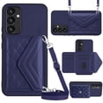 thumbnail image 1 of ELEHOLD Wallet Crossbody Case for Samsung Galaxy A05S Case with Flip Card Slots RFID Blocking Function Magnetic Closure Stand Detachable Crossbody Shoulder Strap for Women Girls,blue, 1 of 8