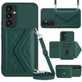 thumbnail image 1 of ELEHOLD Wallet Crossbody Case for Samsung Galaxy A15 Case with Flip Card Slots RFID Blocking Function Magnetic Closure Stand Detachable Crossbody Shoulder Strap for Women Girls,green, 1 of 8