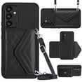 thumbnail image 1 of ELEHOLD Wallet Crossbody Case for Samsung Galaxy A54 5G Case with Flip Card Slots RFID Blocking Function Magnetic Closure Stand Detachable Crossbody Shoulder Strap for Women Girls,black, 1 of 8