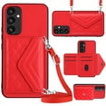 thumbnail image 1 of ELEHOLD Wallet Crossbody Case for Samsung Galaxy A54 5G Case with Flip Card Slots RFID Blocking Function Magnetic Closure Stand Detachable Crossbody Shoulder Strap for Women Girls,red, 1 of 8