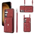 thumbnail image 1 of ELEHOLD Wallet Crossbody Case for Samsung Galaxy S23 FE with RFID Card Slots Zipper Pocket Kickstand Function Shockproof Galaxy S23 FE Purse Case with Detachable Shoulder Strap,Red, 1 of 9