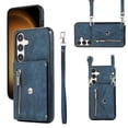 thumbnail image 1 of ELEHOLD Wallet Crossbody Case for Samsung Galaxy S23 FE with RFID Card Slots Zipper Pocket Kickstand Function Shockproof Galaxy S23 FE Purse Case with Detachable Shoulder Strap,Blue, 1 of 9