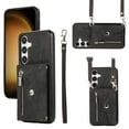 thumbnail image 1 of ELEHOLD Wallet Crossbody Case for Samsung Galaxy S24 Plus with RFID Card Slots Zipper Pocket Kickstand Function Shockproof Galaxy S24 Plus Purse Case with Detachable Shoulder Strap,Black, 1 of 9