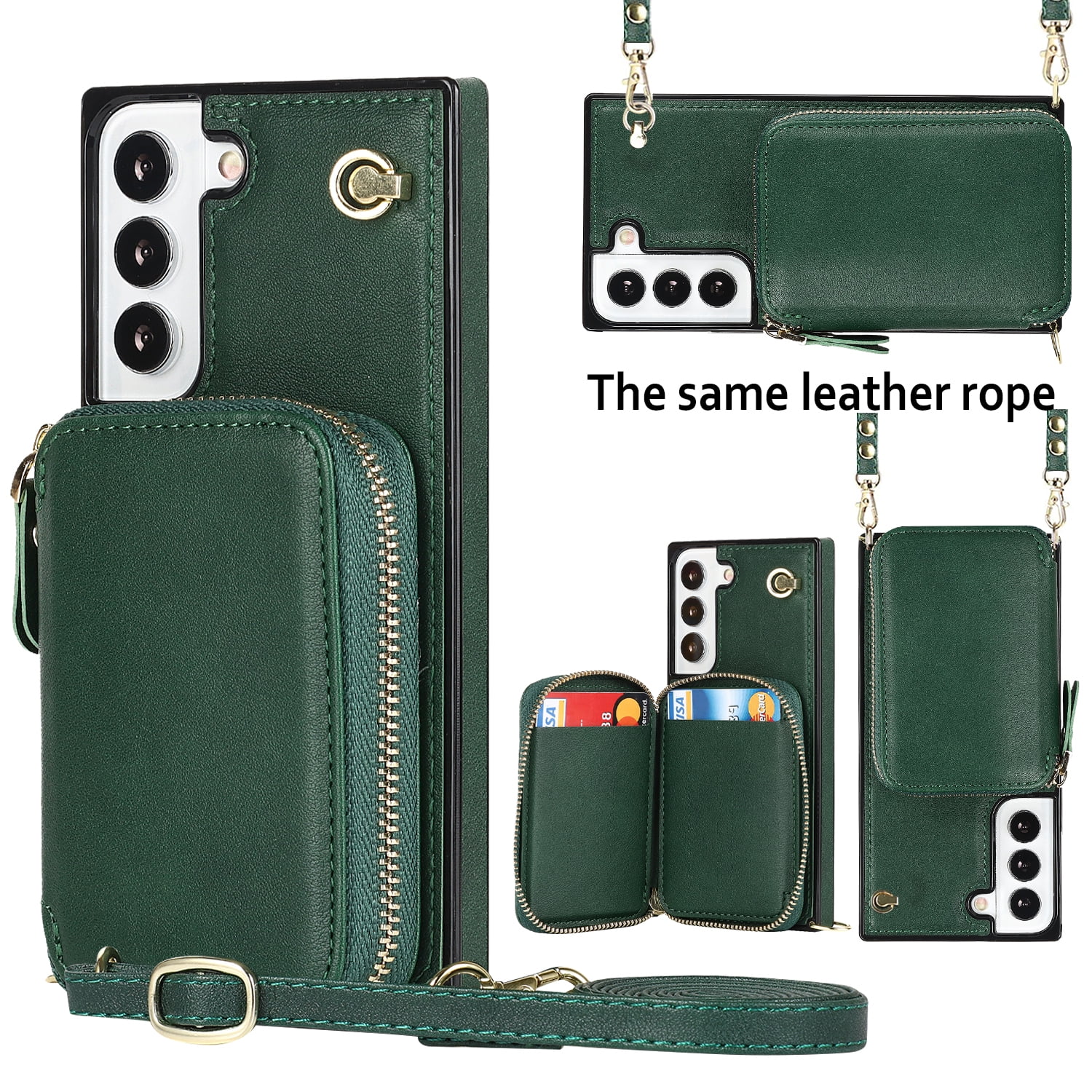 ELEHOLD Wallet Crossbody Case for Samsung Galaxy S24 Plus,Zipper Wallet ...