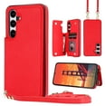 thumbnail image 1 of ELEHOLD Wallet Crossbody Case for Samsung Galaxy S24 Premium PU Leather Cover with Flip Back Card Holders Kickstand Function Detachable Strap for Samsung Galaxy S24 Purse Case,Red, 1 of 7