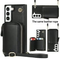 thumbnail image 1 of ELEHOLD Wallet Crossbody Case for Samsung Galaxy S24 Ultra,Zipper Wallet Card Holders Luxury PU Leather RFID Blocking Purse Cover with Detachable Shoulder Strap for Samsung Galaxy S24 Ultra,Black, 1 of 9