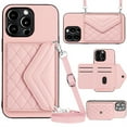 thumbnail image 1 of ELEHOLD Wallet Crossbody Case for iPhone 11 Pro Case with Flip Card Slots RFID Blocking Function Magnetic Closure Stand Detachable Crossbody Shoulder Strap for Women Girls,pink, 1 of 8