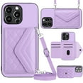 thumbnail image 1 of ELEHOLD Wallet Crossbody Case for iPhone 13 Pro Max Case with Flip Card Slots RFID Blocking Function Magnetic Closure Stand Detachable Crossbody Shoulder Strap for Women Girls,purple, 1 of 8