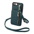 thumbnail image 1 of ELEHOLD Wallet Crossbody Case for iPhone 8 Plus/7 Plus with RFID Blocking Card Holders Zipper Purse Storage Kickstand Function Detachable Wrist Lanyard Shoulder Strap Shockproof Wallet Case,green, 1 of 8