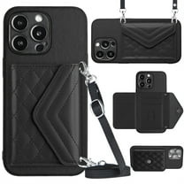 ELEHOLD Wallet Crossbody Case for iPhone XR Case with Flip Card Slots RFID Blocking Function Magnetic Closure Stand Detachable Crossbody Shoulder Strap for Women Girls,black