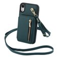thumbnail image 1 of ELEHOLD Wallet Crossbody Case for iPhone XS Max with RFID Blocking Card Holders Zipper Purse Storage Kickstand Function Detachable Wrist Lanyard Shoulder Strap Shockproof Wallet Case,green, 1 of 8