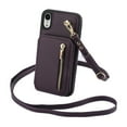 thumbnail image 1 of ELEHOLD Wallet Crossbody Case for iPhone XS Max with RFID Blocking Card Holders Zipper Purse Storage Kickstand Function Detachable Wrist Lanyard Shoulder Strap Shockproof Wallet Case,purple, 1 of 8
