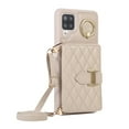 thumbnail image 1 of ELEHOLD Wallet Crossbody for Samsung Galaxy A12 Case with Lanyard Wrist Strap Credit Card Holder, PU Leather Protective Phone Case with Ring Holder,Beige, 1 of 5