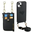 thumbnail image 1 of ELEHOLD Wallet Crossbody for iPhone 15 Plus Case,Independent Card Holder PU Leather Case with Detachable Crossbody Strap Zipper Purse Shockproof Cover for Women Girls for iPhone 15 Plus,Black, 1 of 7
