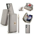 thumbnail image 1 of ELEHOLD Wallet Phone Bag with Case for Samsung Galaxy S23 Ultra Large Capacity Multi-Functional Case with Card Holders Zipper Purse Wriststrap Crossbody Shoulder Strap Handbag for Women Girls,grey, 1 of 1