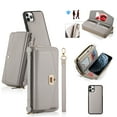 thumbnail image 1 of ELEHOLD Wallet Phone Bag with Case for iPhone 11 Large Capacity Multi-Functional Case with Card Holders Zipper Purse Wriststrap Crossbody Shoulder Strap Handbag Case for Women Girls,grey, 1 of 8
