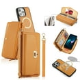 thumbnail image 1 of ELEHOLD Wallet Phone Bag with Case for iPhone 14 Pro Max Large Capacity Multi-Functional Case with Card Holders Zipper Purse Wriststrap Crossbody Shoulder Strap Handbag Case for Women Girls,orange, 1 of 1