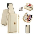 thumbnail image 1 of ELEHOLD Wallet Phone Bag with Case for iPhone XS/X Large Capacity Multi-Functional Case with Card Holders Zipper Purse Wriststrap Crossbody Shoulder Strap Handbag Case for Women Girls,beige, 1 of 8