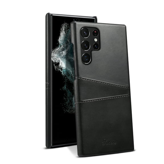 ELEHOLD Wallet for Samsung Galaxy S24 Case,Back Credit Card Holder Leather Protective Shockproof Cover Slim Fit Lightweight Samsung Galaxy S24 Case,Black