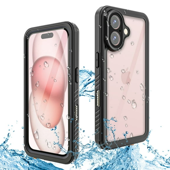 ELEHOLD Waterproof Rugged Case for iPhone 16 ,Built-in Screen Protector 360 Full-Body Protection Shockproof Dustproof IP68 Underwater Anti-Scratch Durable Case for iPhone 16 ,Black